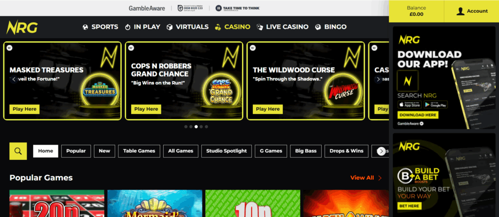 NRGBET Casino Home