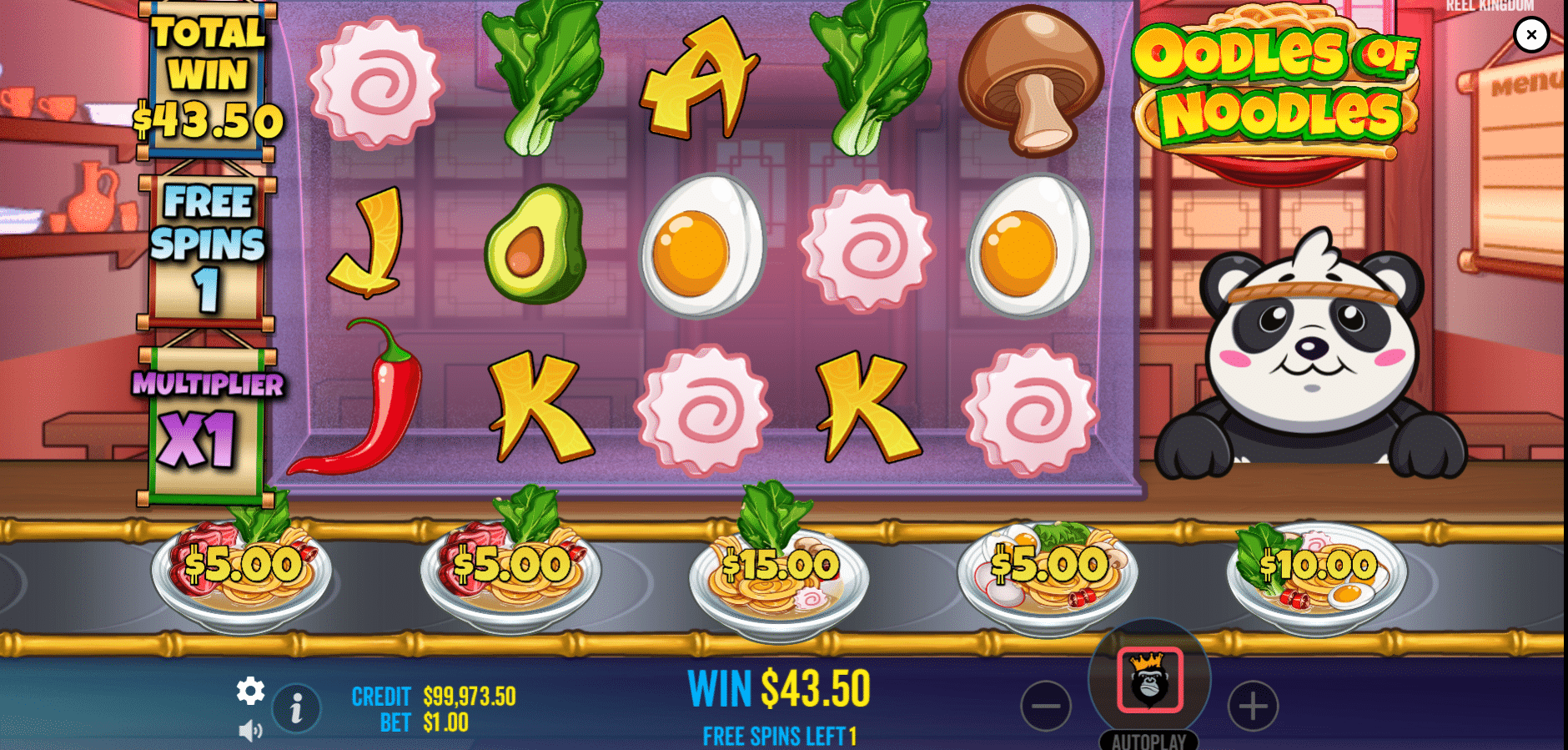 Oodles of Noodles - Free Spins