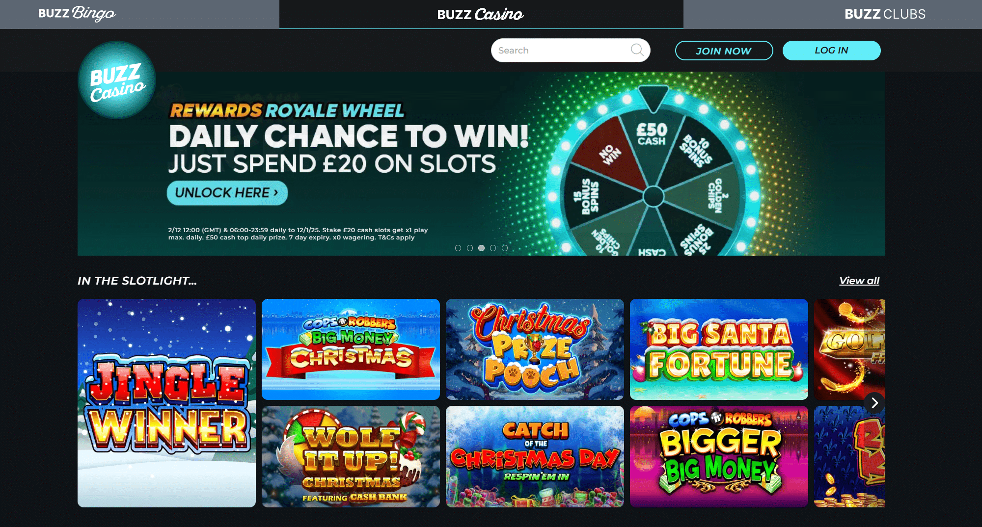 buzz casino homepage