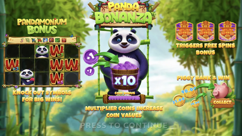 Panda Bonanza Welcome Page
