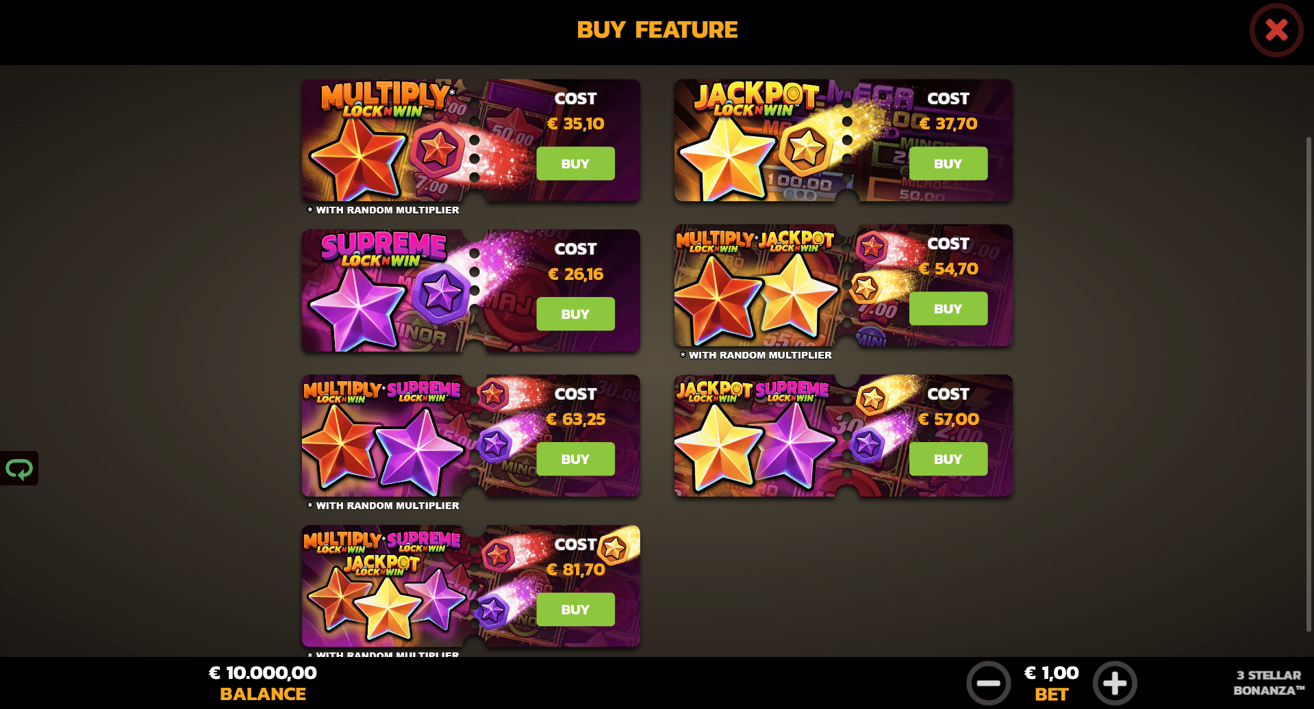 3 Stellar Bonanza - Bonus Buy