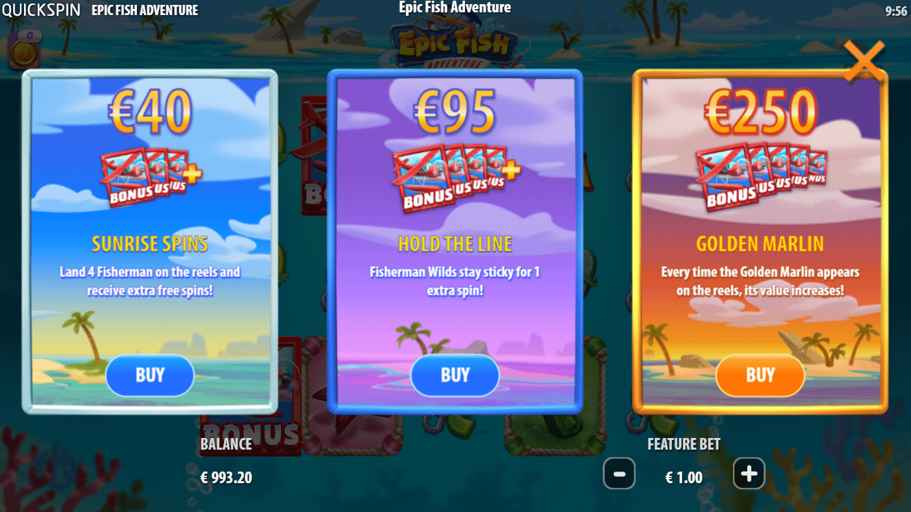 Epic Fish Adventure - Bonus Buy Options