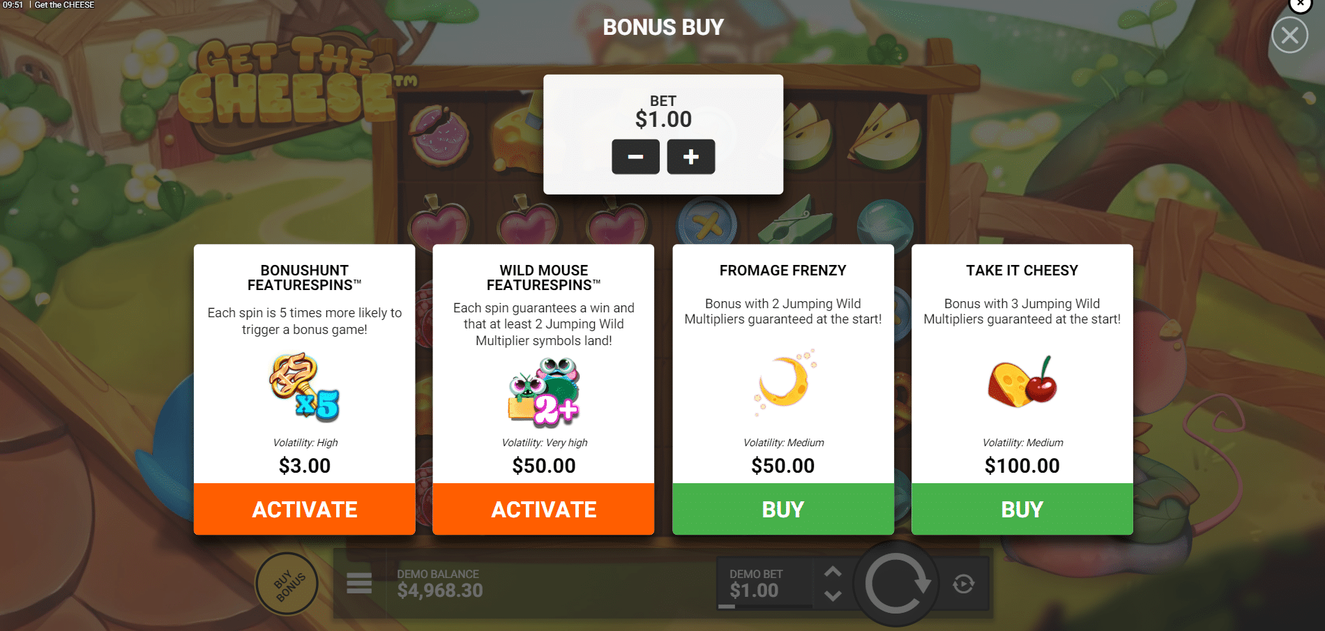 Get the Cheese - Bonus Buy Options