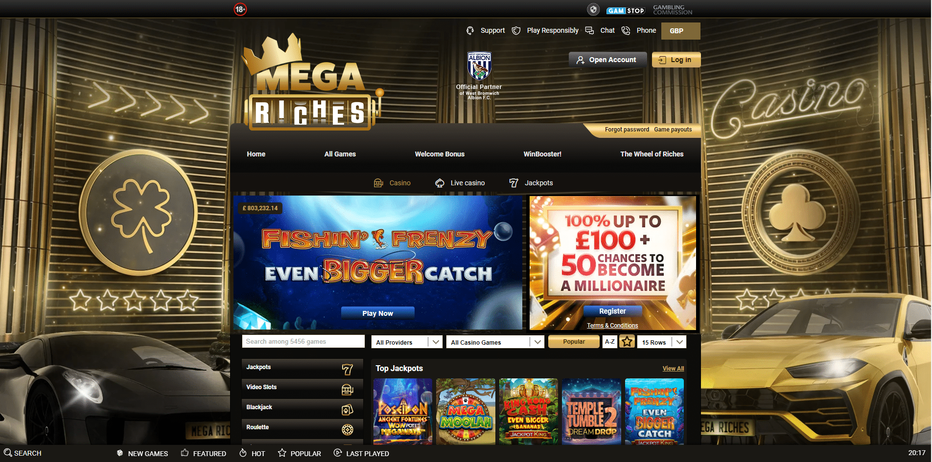 Mega Riches Homepage