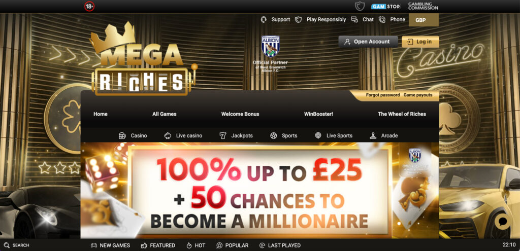 Mega Riches Welcome Bonus