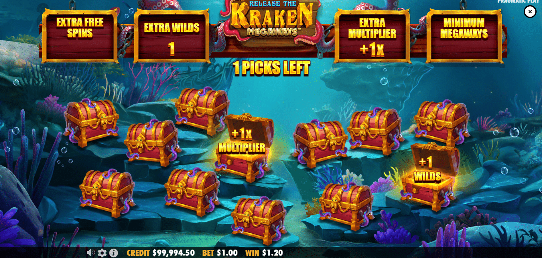 Release the Kraken Megaways - Pick Phase