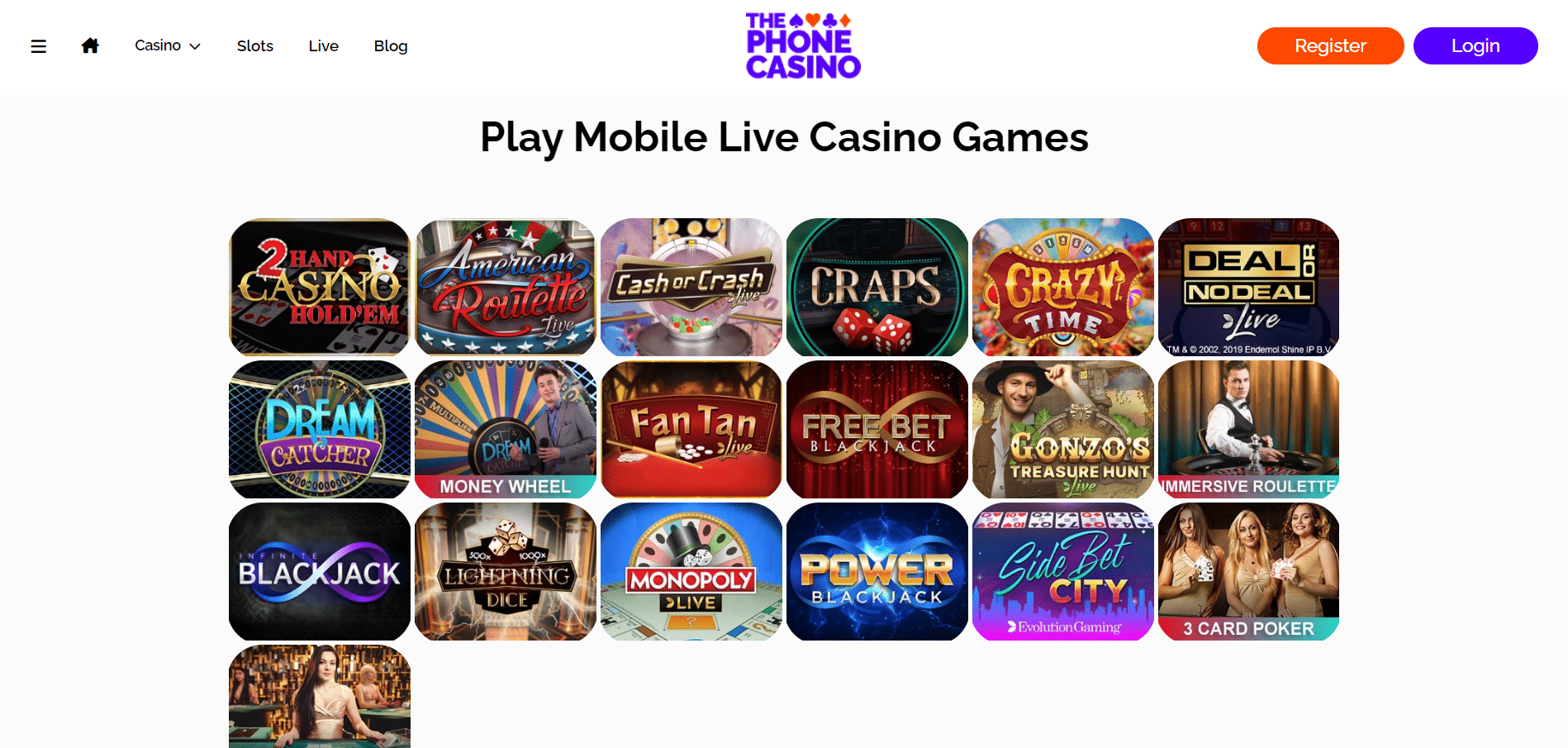 The Phone Casino - Live Casino