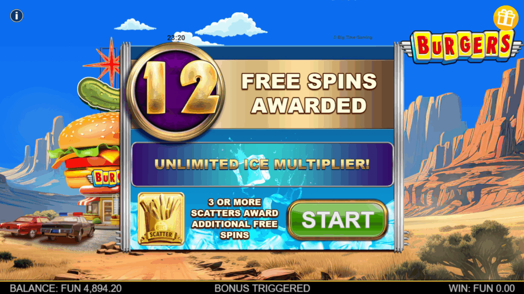 Burgers Free Spins Bonus on burgers slot