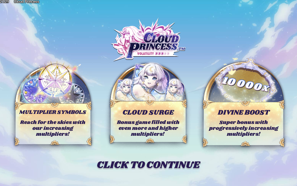 Cloud Princess Welcome Page
