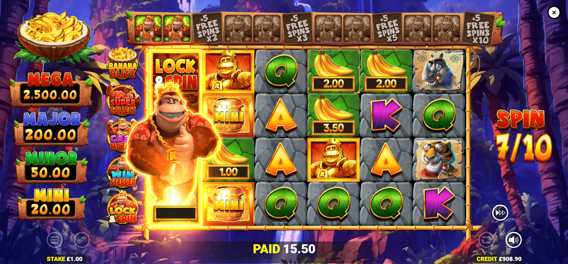 King Kong Cash Even Bigger Bananas 2 - Super Free Spins