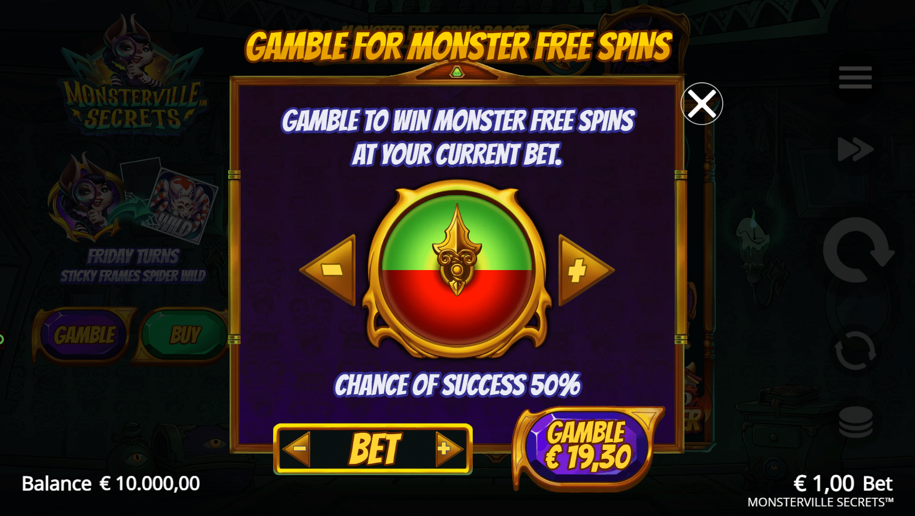 Monsterville Secrets - Gamble Feature