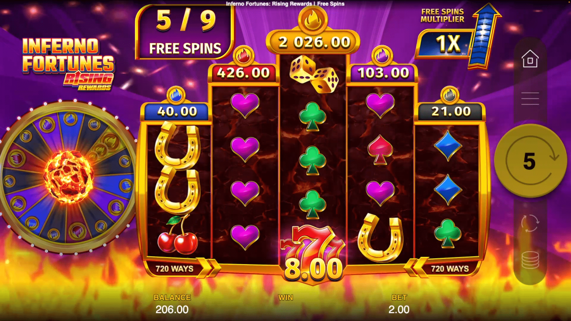 Inferno Fortunes Rising Rewards - Free Spins