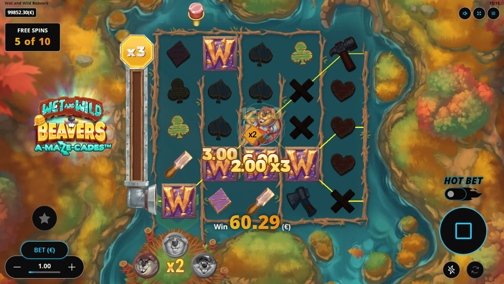 Wet and Wild Beavers - Super Free Spins