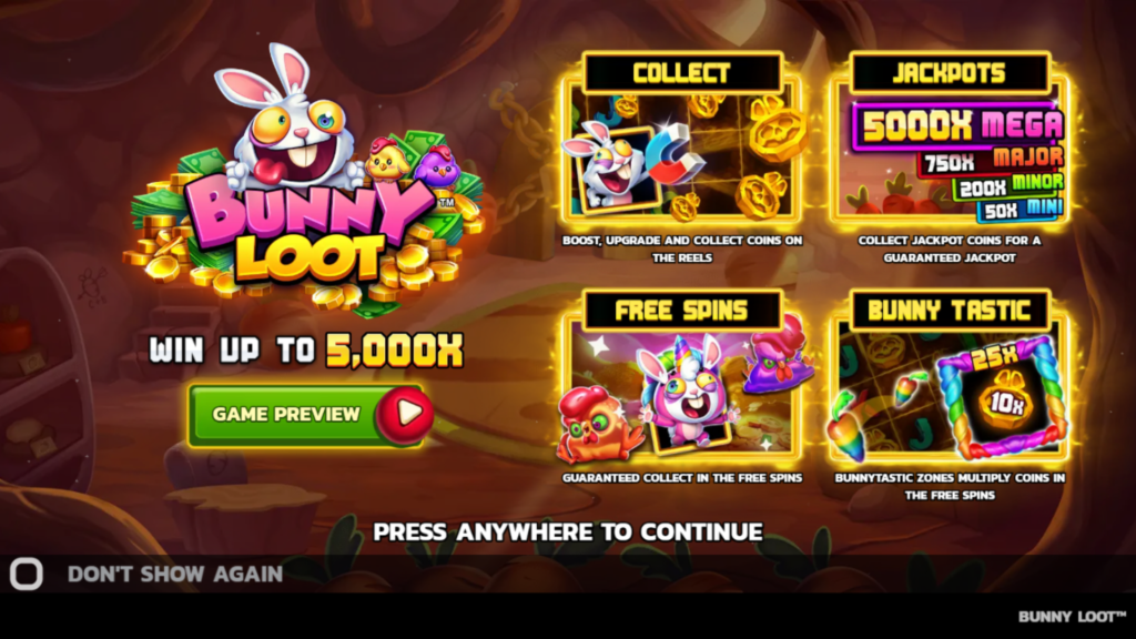 Bunny Loot Welcome Page