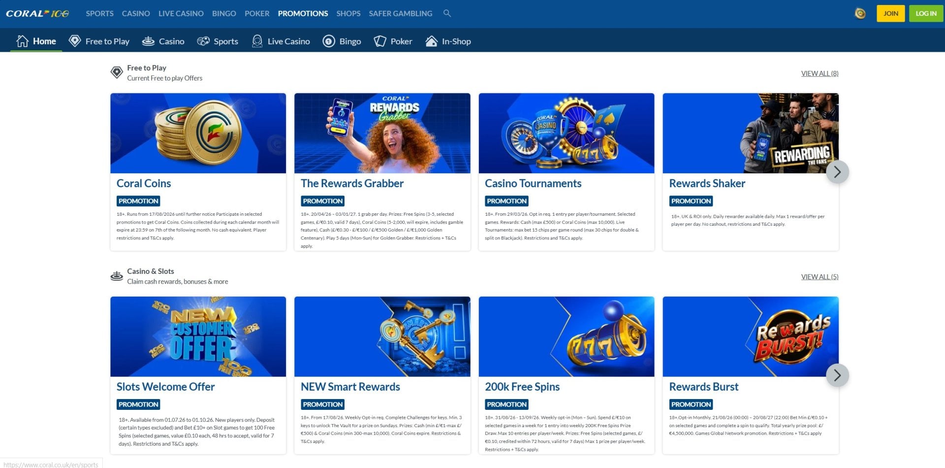 Coral Ongoing Promotions