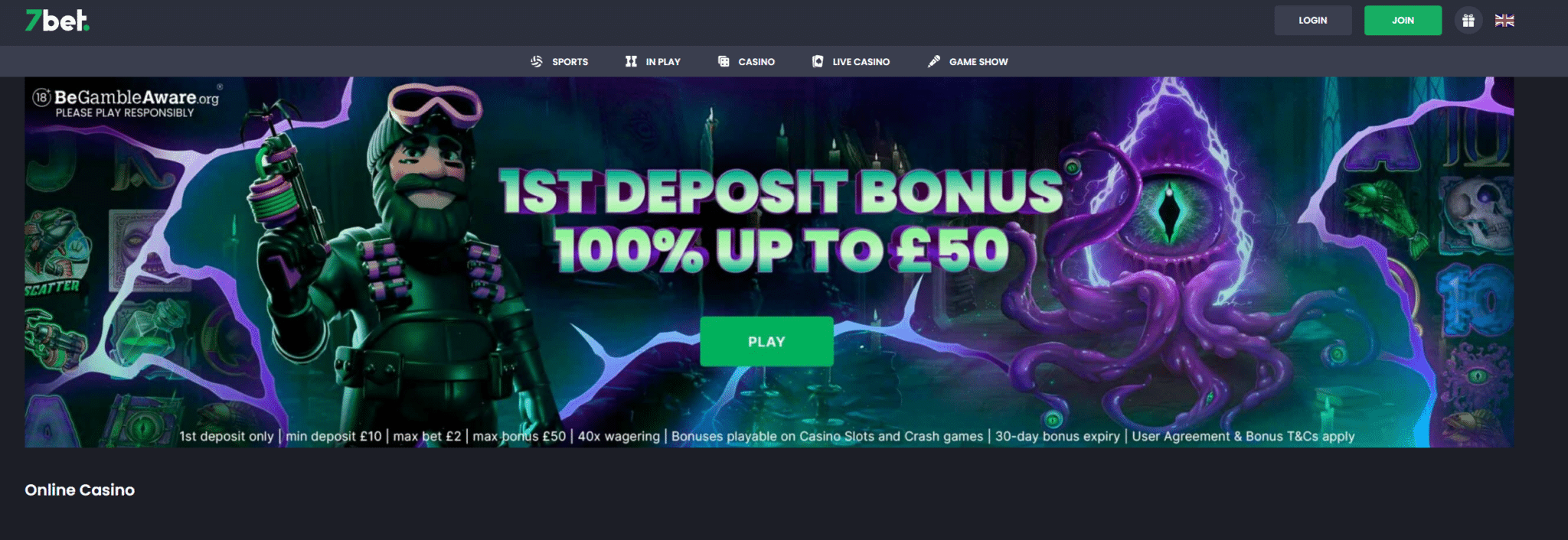 7bet casino homepage