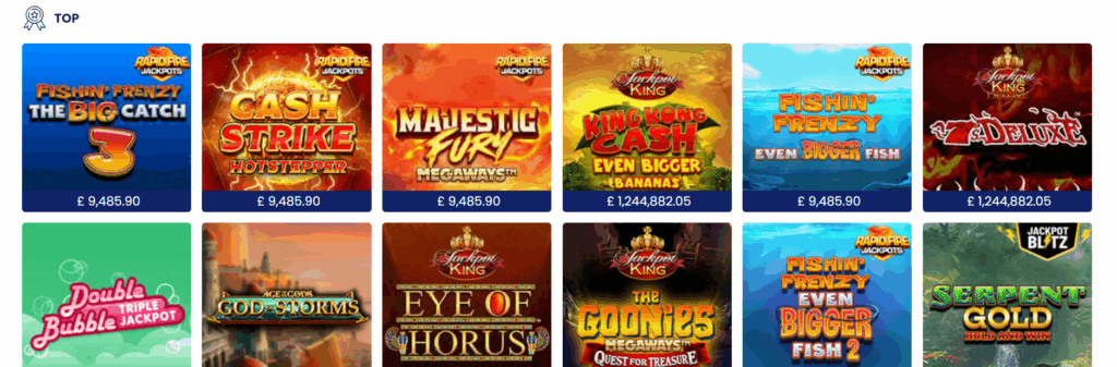 Gala Spins Jackpot games
