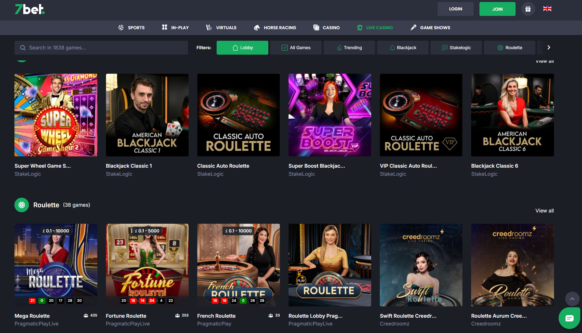 7bet live casino 
