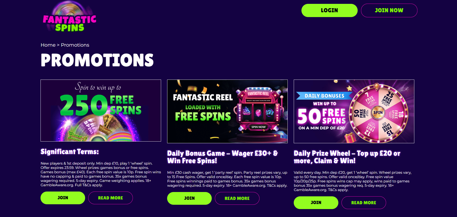 fantastic spins promos