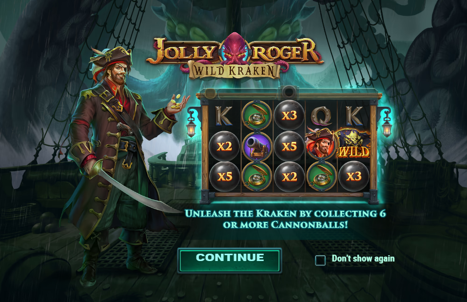 Jolly Roger Wild Kraken Welcome Page