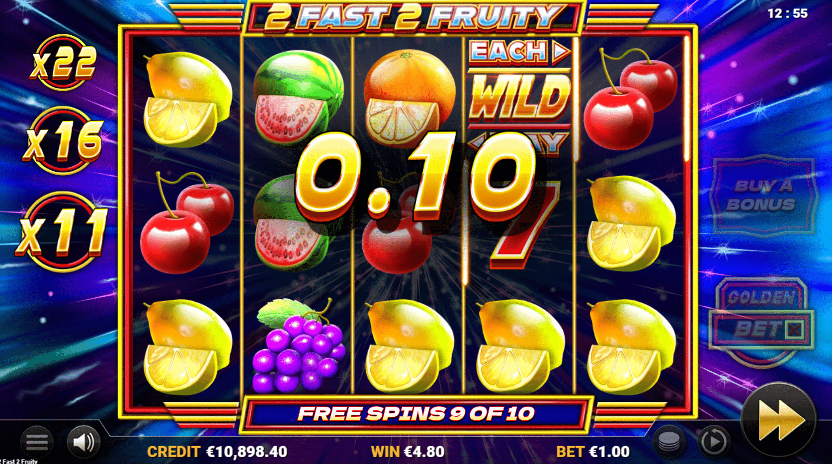 2 Fast 2 Fruity - Free Spins