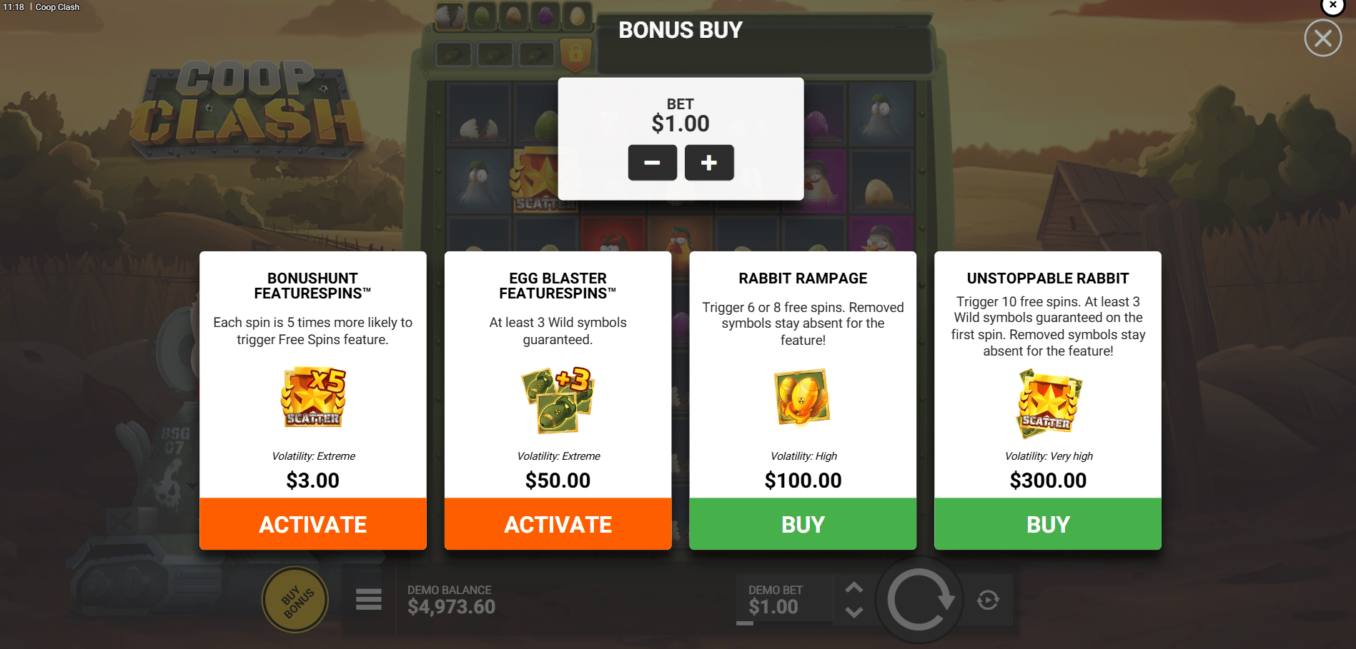 Coop Clash - Bonus Buy Options