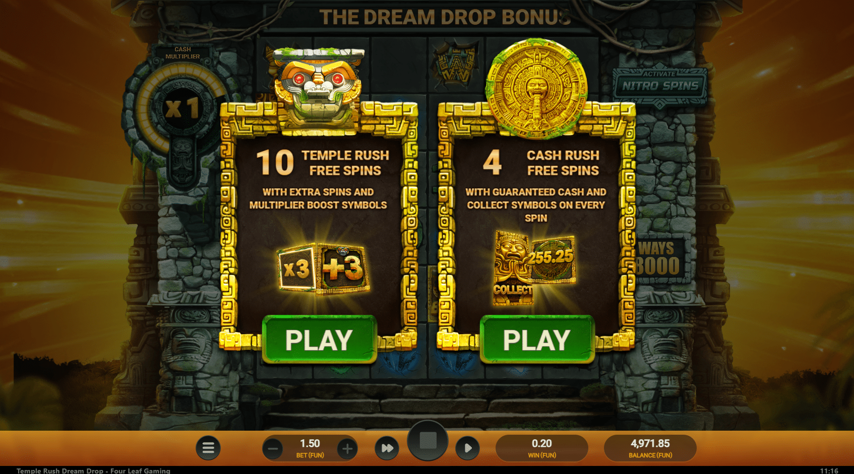 Temple Rush Dream Drop - Free Spins Options