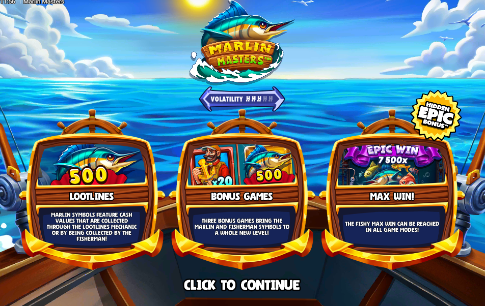 Marlin Masters Welcome Page