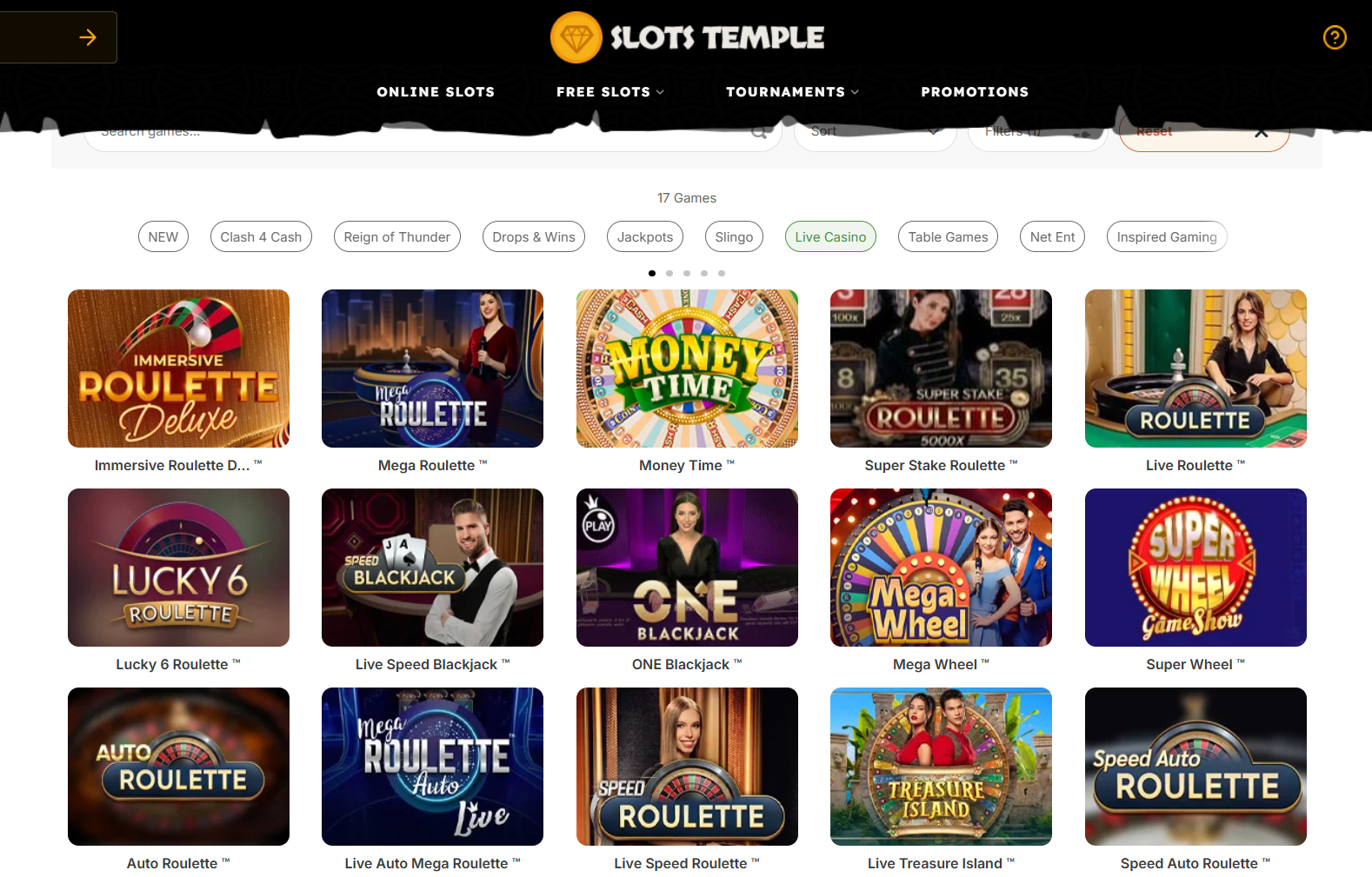 slots temple live casino