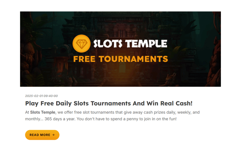 slots temple tournaments