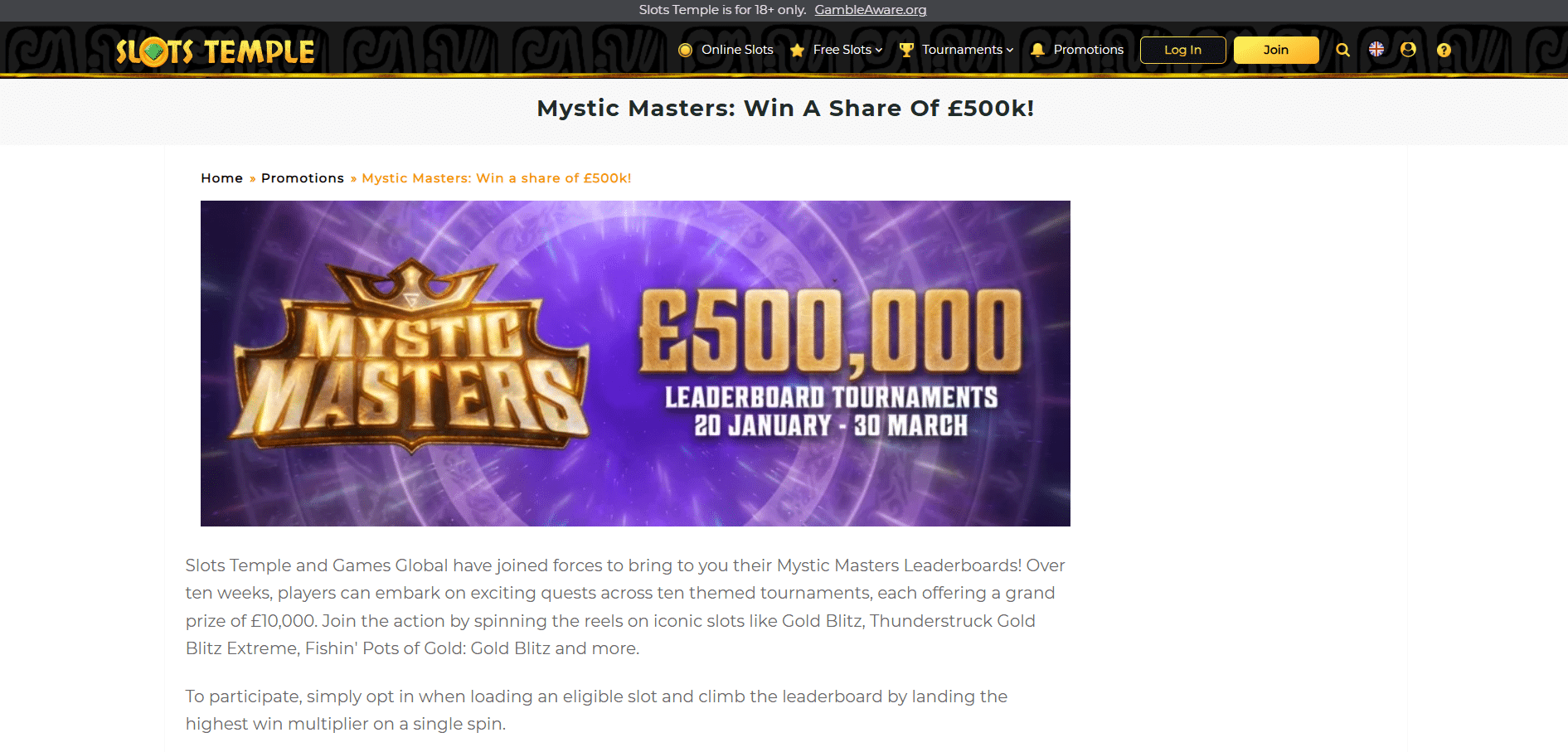 Slots Temple Mystic Masters