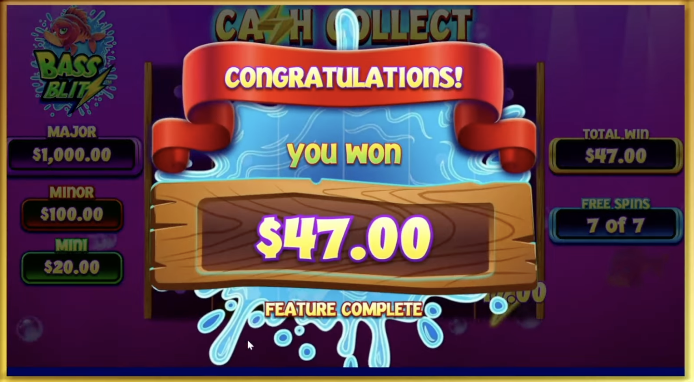 Bass Blitz Cash Collect Feature