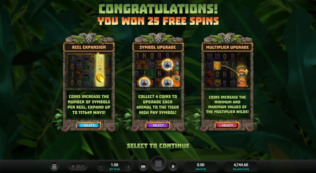 Tiger Shrine - Free Spins Options