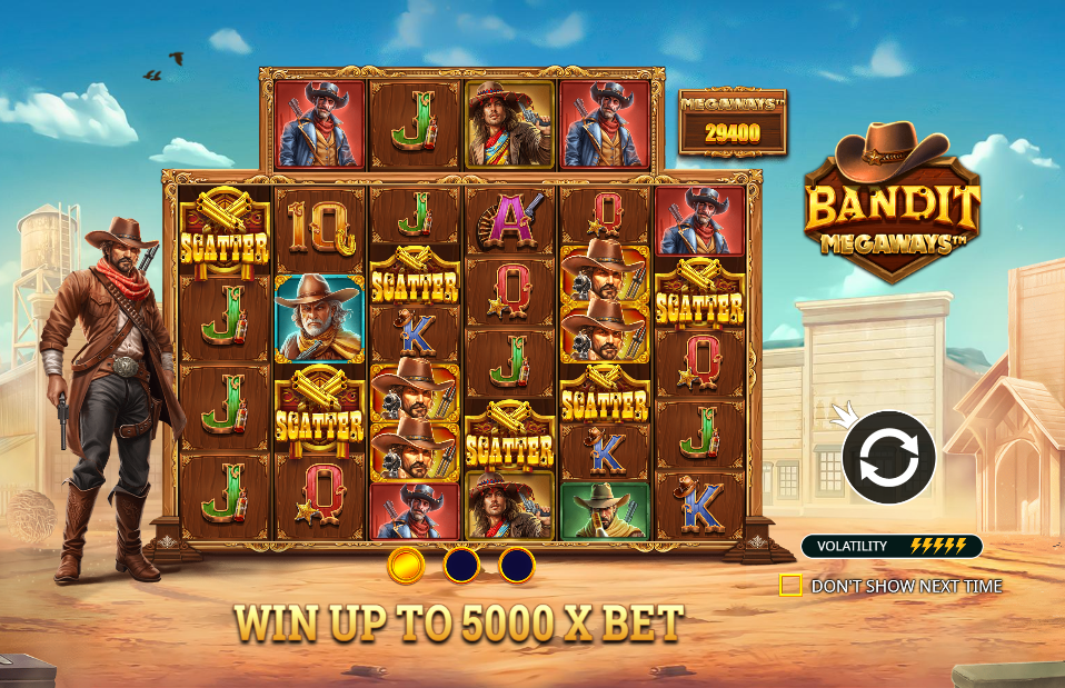 Bandit Megaways Welcome Page