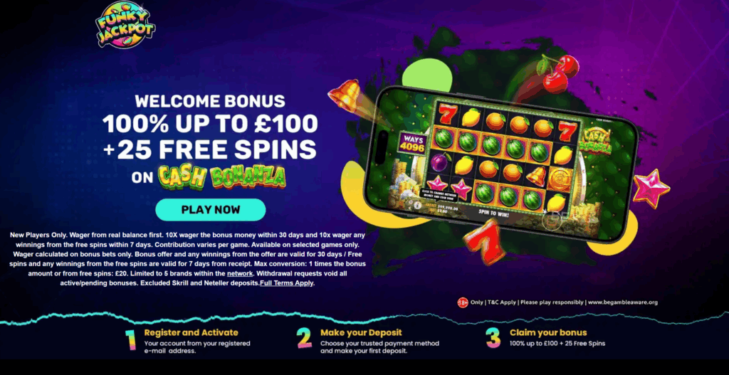 new funky jackpot welcome offer 2026