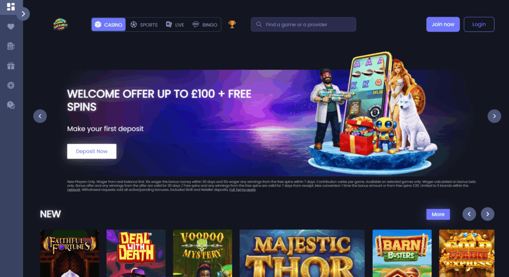 funky jackpot new homepage