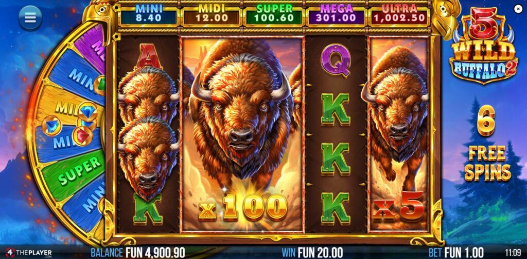 5 Wild Buffalo 2 - Free Spins