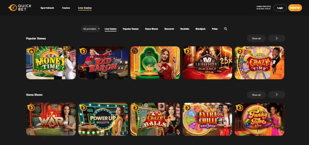 Quickbet Live Casino