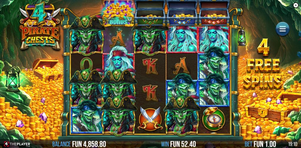 4 Pirate Chests - Free Spins
