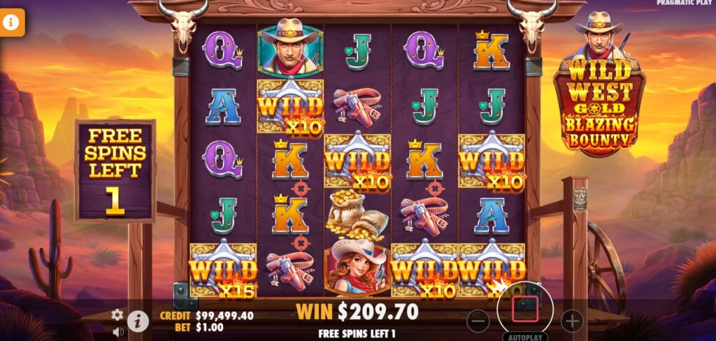 Wild West Gold Blazing Bounty - Super Free Spins