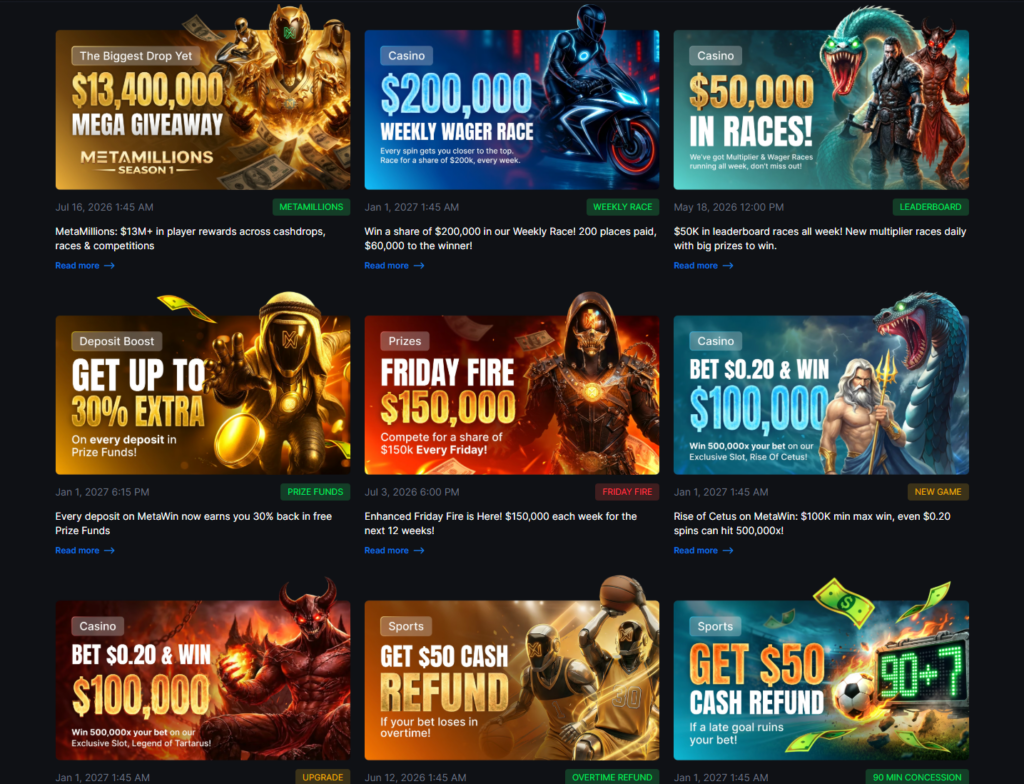 metawin all promotions