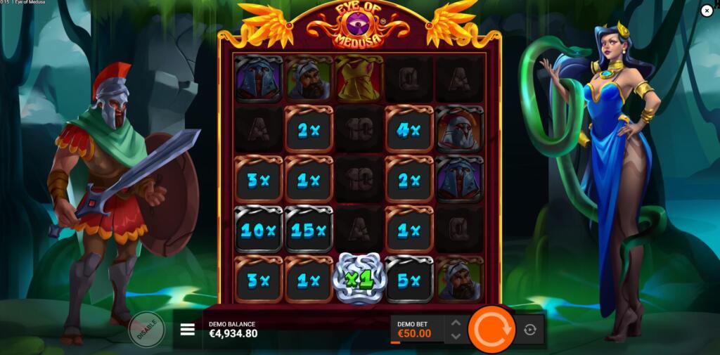 All High-Paying Symbols in the Company of Medusa Symbols Drop to the Bottom of the Reels