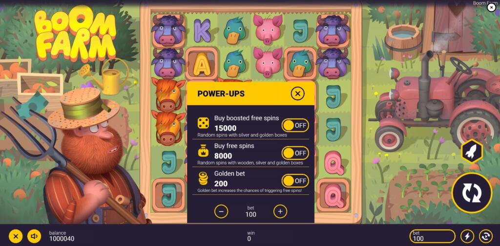 Boom Farm (power-up) Bonus Buy Options