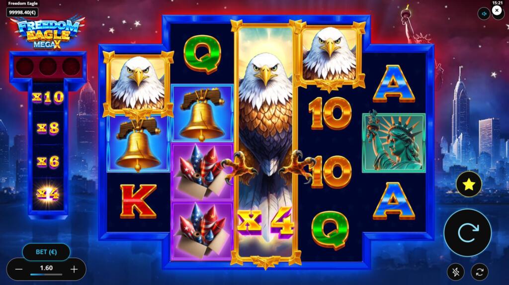 Freedom Eagle Feature Stacks Eagles on the Middle Reels