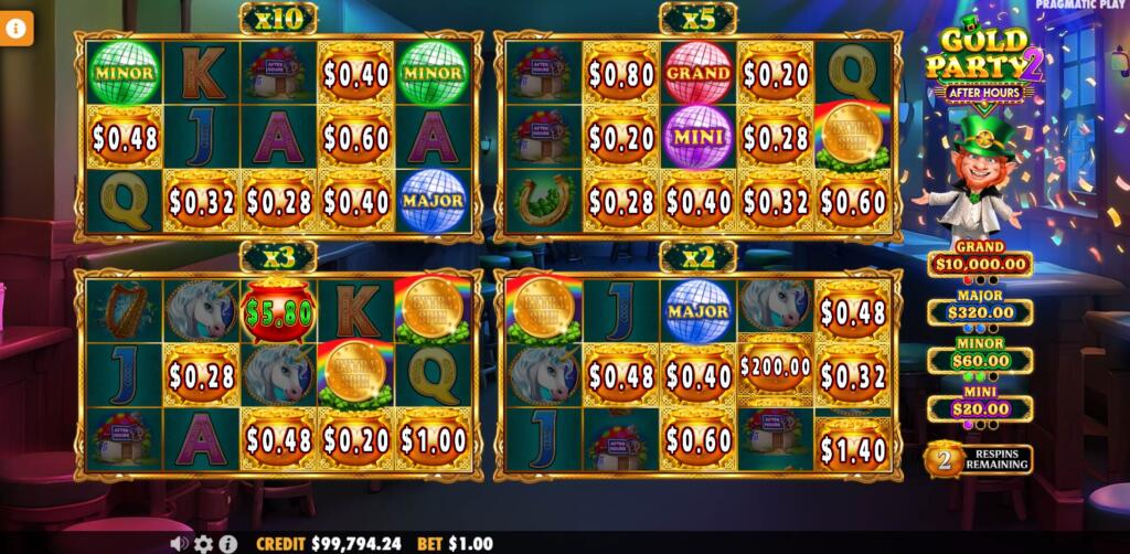 Gold Party 2 After Hours Money Respin Feature