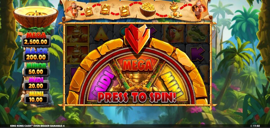 King Kong Cash Even Bigger Bananas 4 Win Wheel