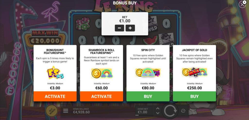 Le King Bonus Buy Options
