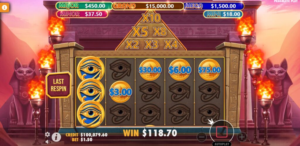 Mummy's Jewels Respins Feature