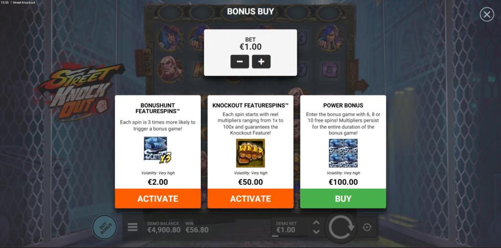 Street Knockout Bonus Buy Options