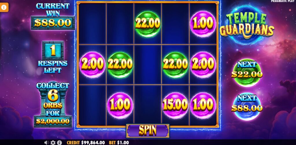 Temple Guardians - Respins Feature